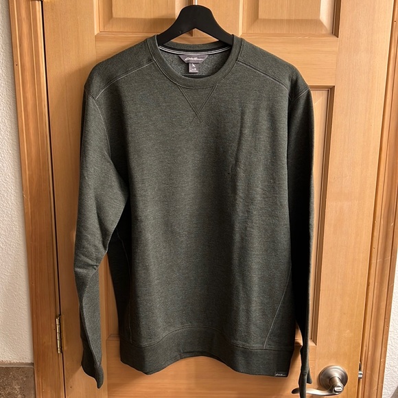 Mens Eddie Bauer Everyday Crew Neck Sweater Hunter Green MEDIUM - Picture 1 of 3